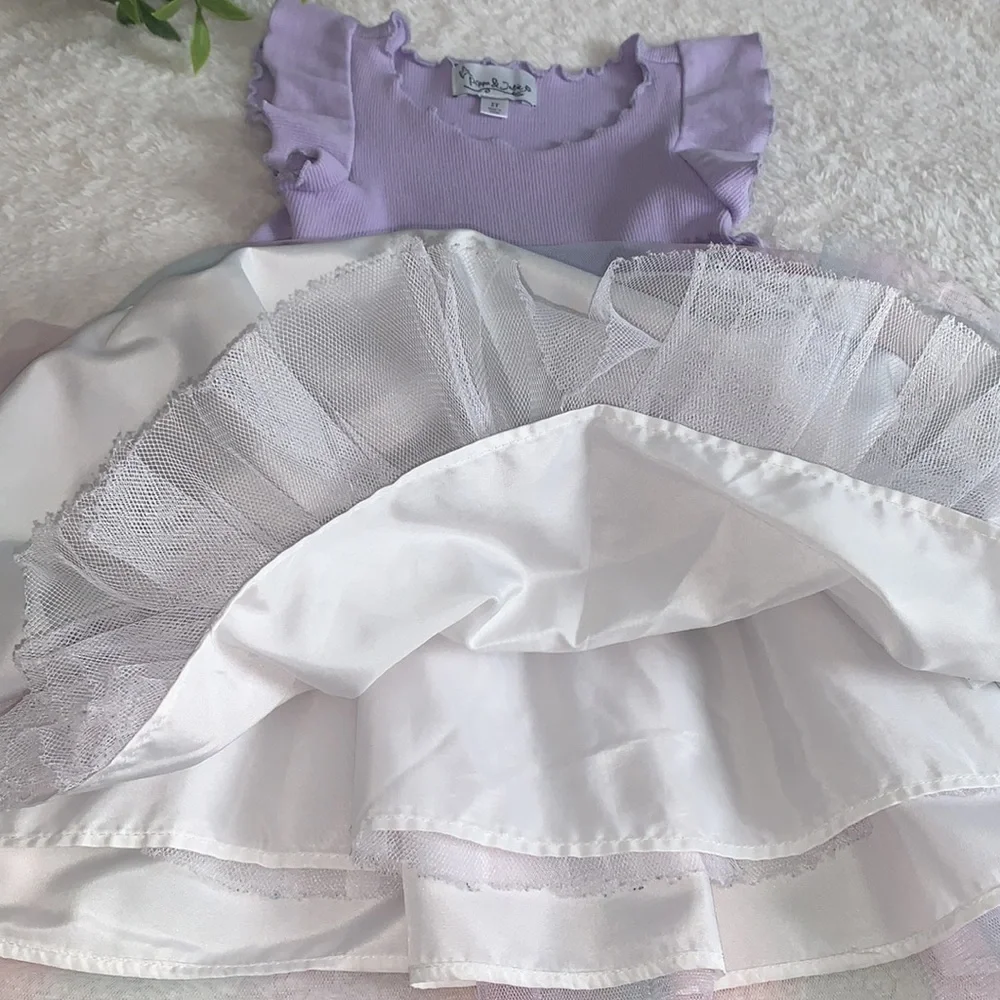 Pippa & Julie Lavender Dress 2T Tulle Bottom EUC - Picture 9 of 12